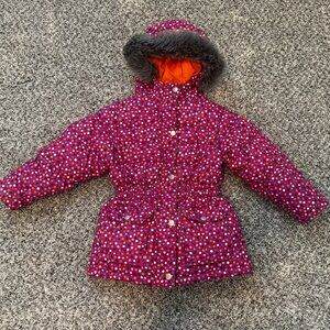 Hanna Anderson Long Sleeve Hooded Zip Front Puffer Coat Girls Size 110 (5)